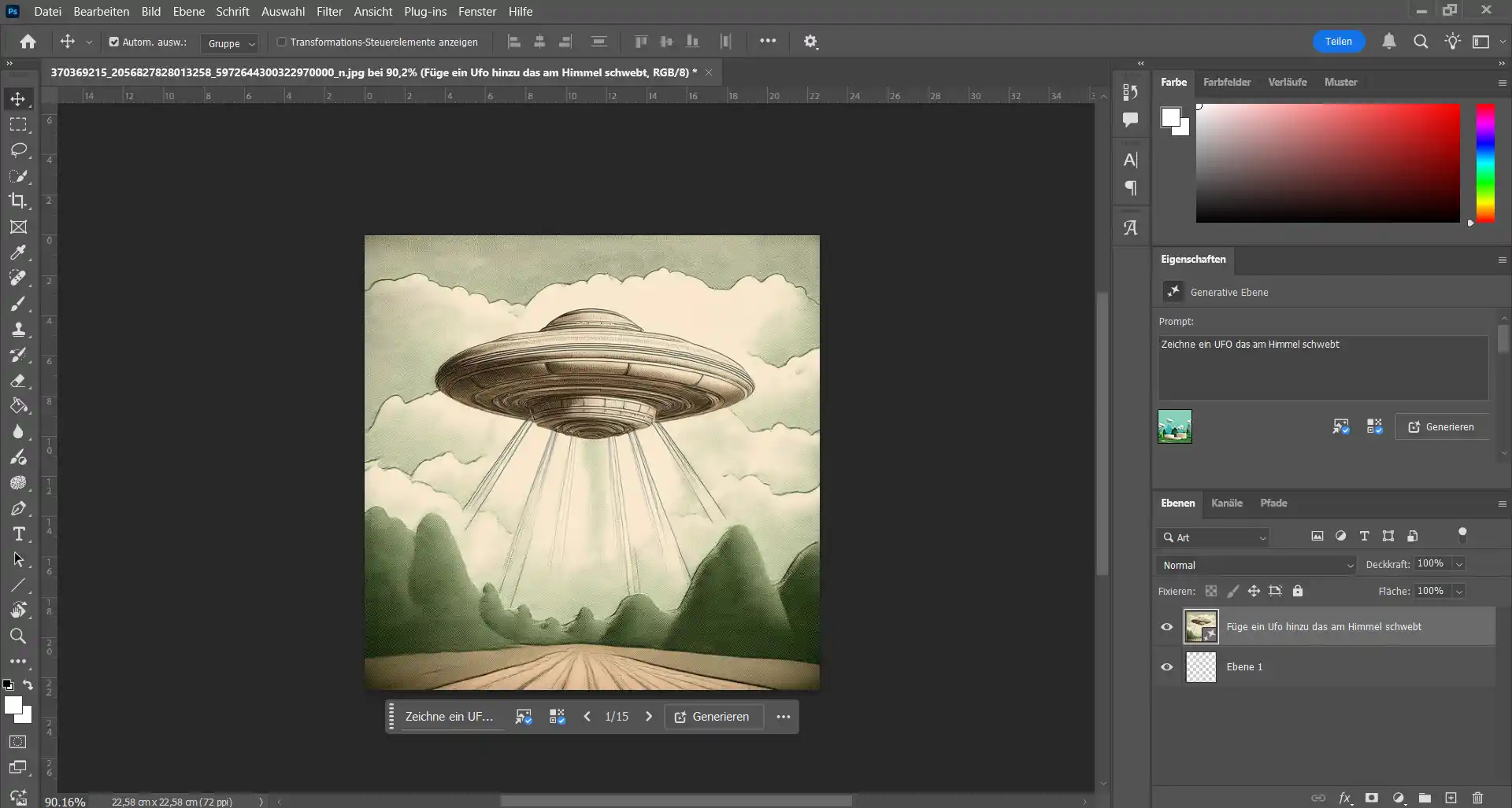 Adobe Firefly - Photoshop Ufo Beispiel