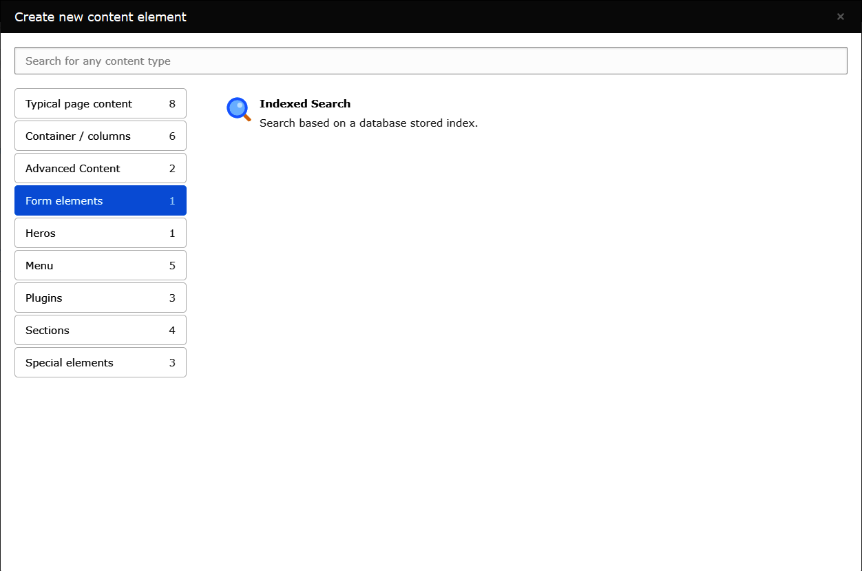 Typo3 Custom Content - form elements
