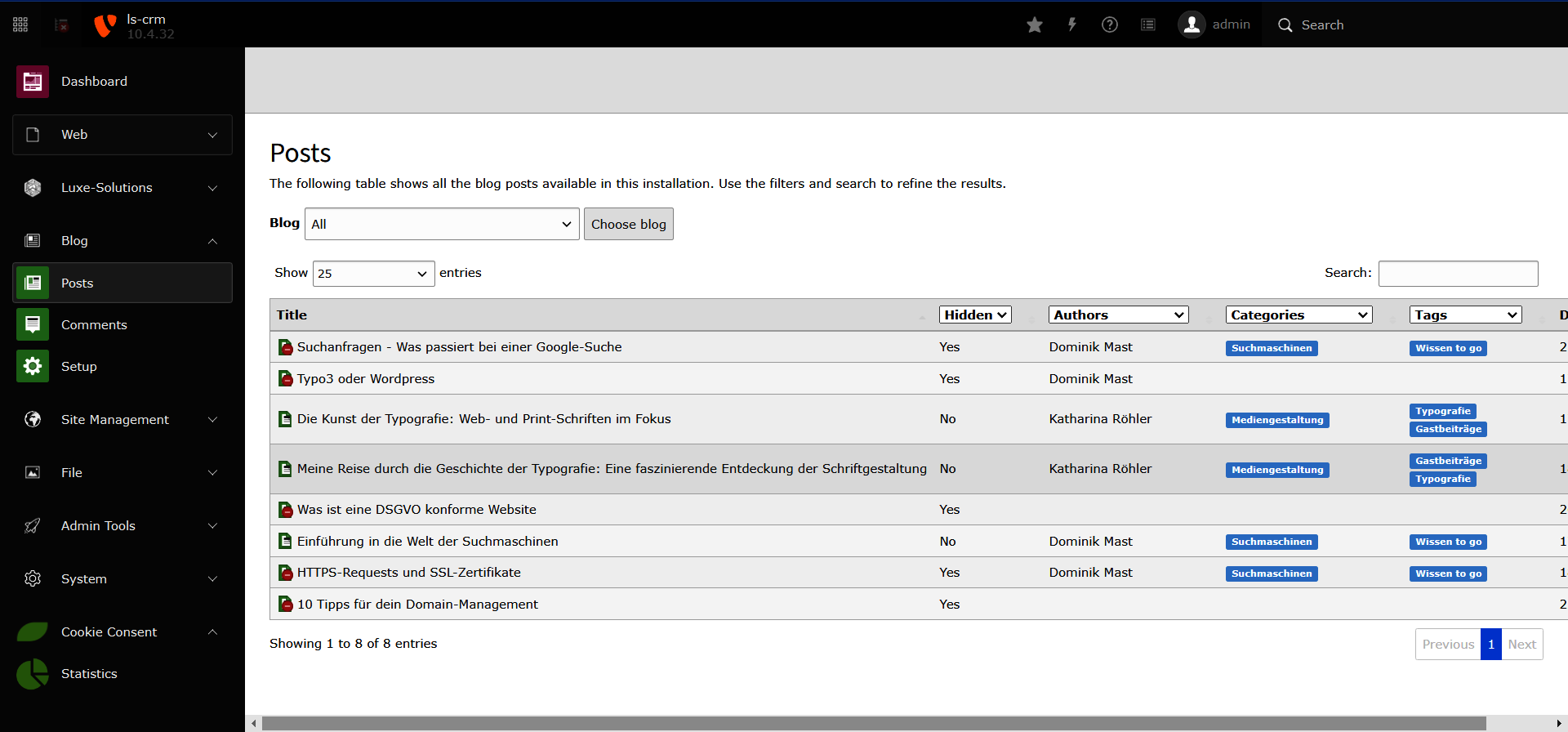 [Translate to English:] Typo3 Blog Extension